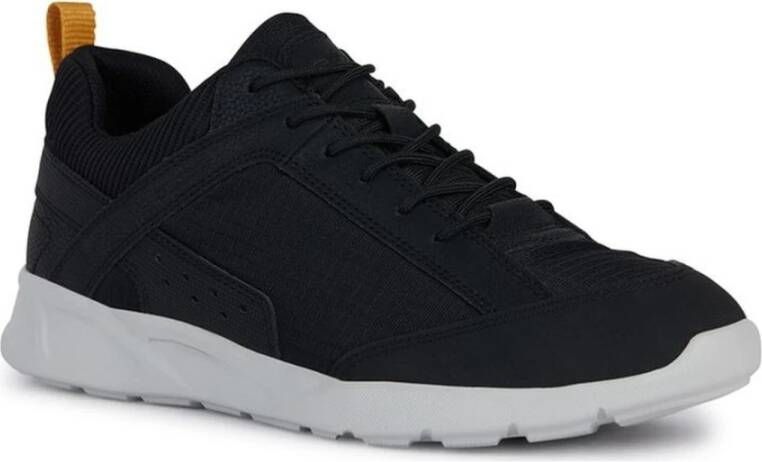 Geox Zwarte Sanzio Sneakers voor Mannen Black Heren