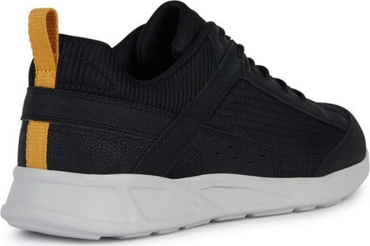 Geox Zwarte Sanzio Sneakers voor Mannen Black Heren