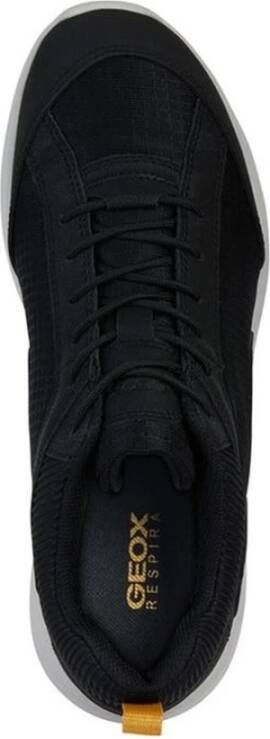 Geox Zwarte Sanzio Sneakers voor Mannen Black Heren