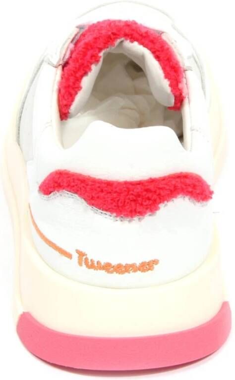 Ghoud Lage leren sneakers wit | koraal