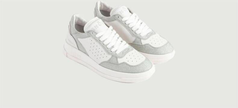 Ghoud Lage leren trainers met grijze suède inzetstukken White Dames