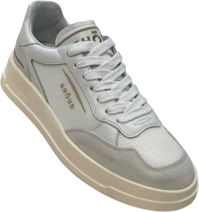 Ghoud Lage Mesh Suede Damessneakers Wit Dames