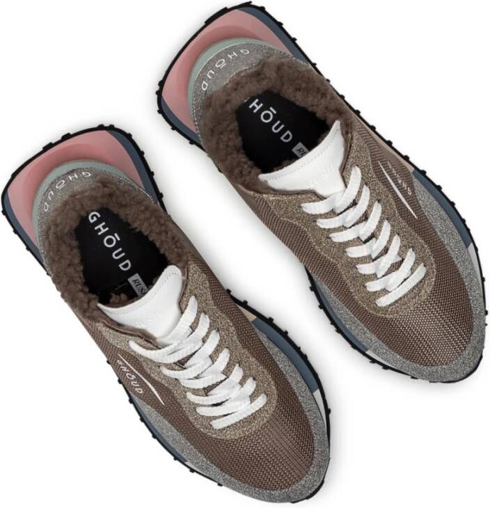 Ghoud Beige Roze Leren Sneakers Beige Dames