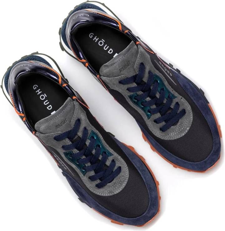 Ghoud Grijs Blauw Suède Sneakers Grijs Heren