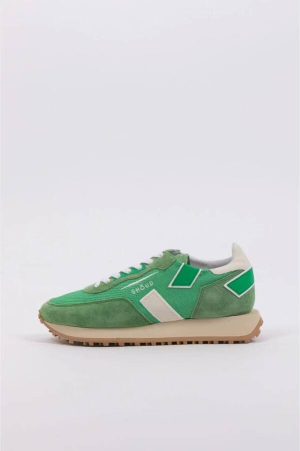 Ghoud Groene Leren Mesh Sneakers Groen Dames