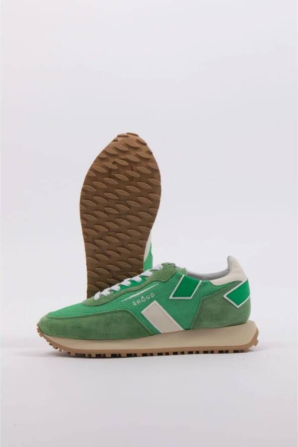 Ghoud Groene Leren Mesh Sneakers Groen Dames