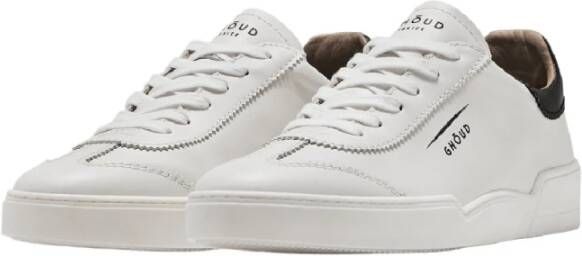 Ghoud Lage witte sneakers met zwarte hiel Wit Heren