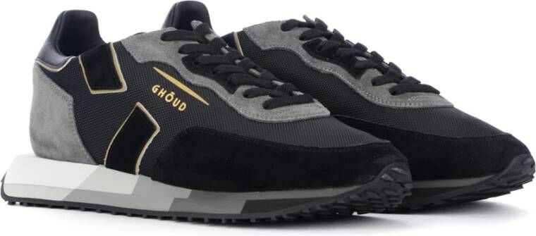 Ghoud Zwarte Mesh en Suède Sneakers Zwart Heren