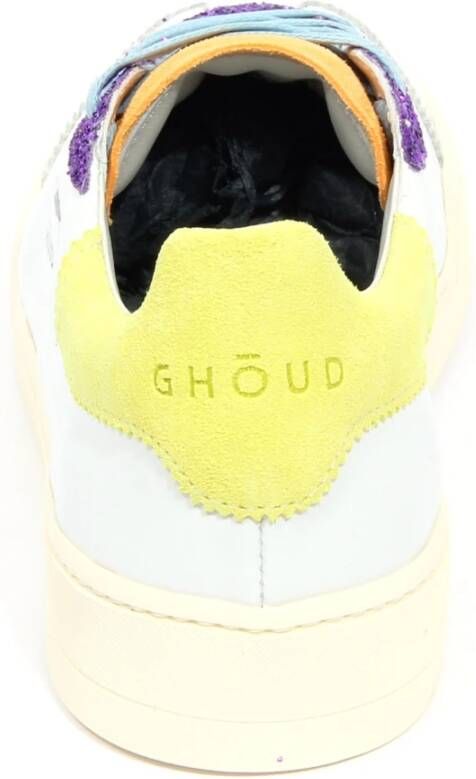 Ghoud Witte Leren Glitter Lage Sneakers