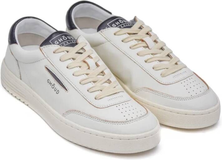 Ghoud Witte leren sneakers met 3D-logo