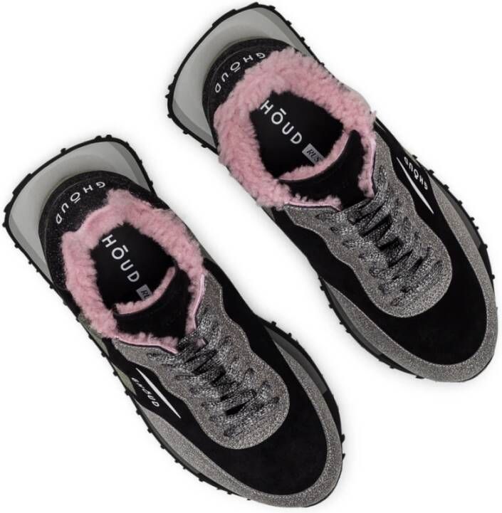 Ghoud Zwart Zilveren Leren Sneakers