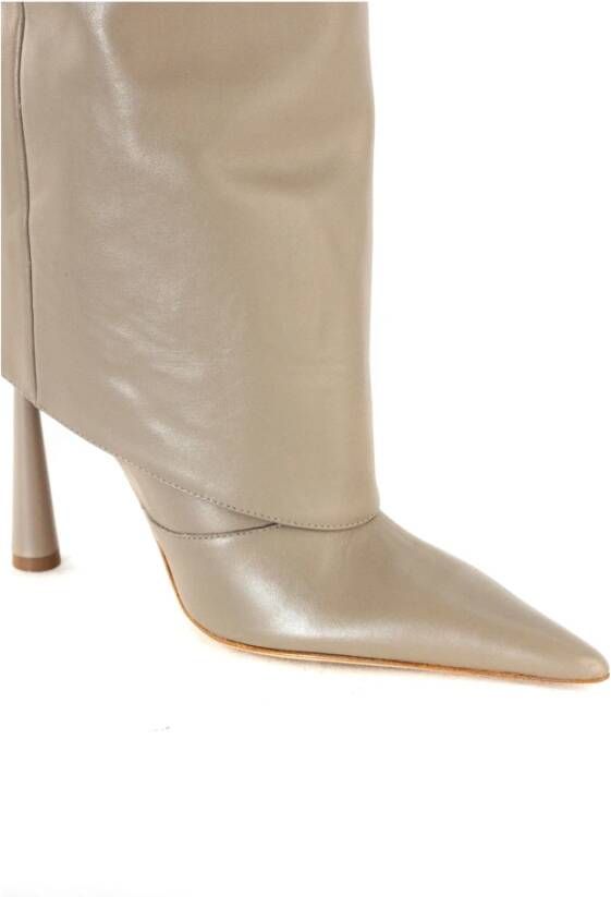 Gia Borghini Beige Leren Puntige Neus Haklaarzen