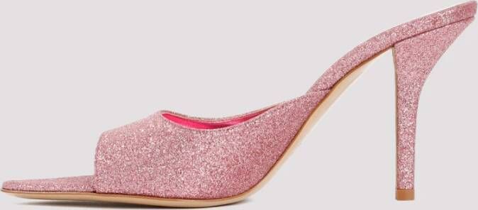 Gia Borghini Blauwe Leren Lage Hak Muiltjes Blue Dames