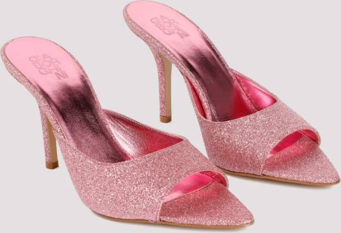 Gia Borghini Donkerroze Glitter Muiltjes Pink Dames