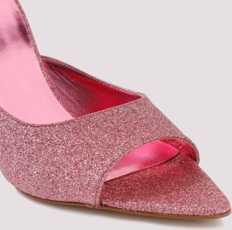 Gia Borghini Donkerroze Glitter Muiltjes Pink Dames