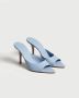 Gia Borghini Blauwe Leren Open Lage Hak Muiltjes Blue Dames - Thumbnail 10