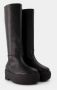 Gia Borghini Boots & laarzen Black Slip-On Boots With Platform In Smooth Leathe in zwart - Thumbnail 7