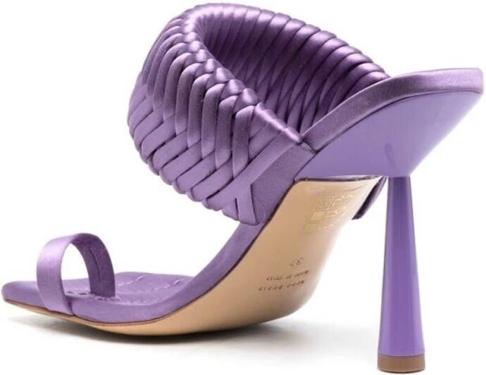 Gia Borghini Lavendel Geweven Vierkante Sandalen Purple Dames