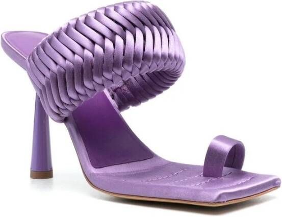 Gia Borghini Lavendel Geweven Vierkante Sandalen Purple Dames