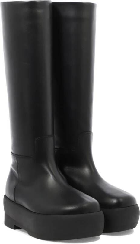 Gia Borghini Middelhoge leren laarzen Black Dames