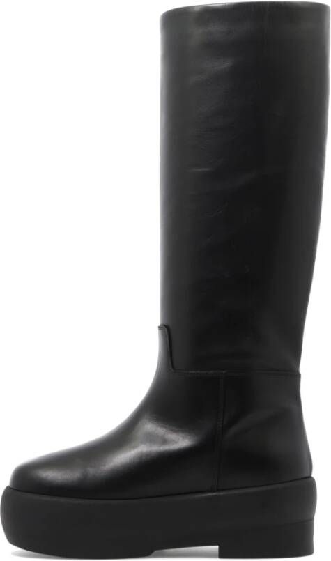 Gia Borghini Middelhoge leren laarzen Black Dames