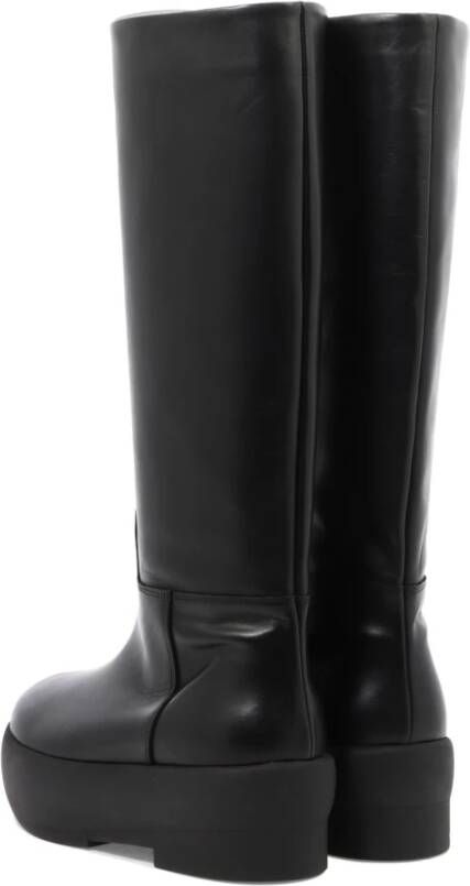 Gia Borghini Middelhoge leren laarzen Black Dames