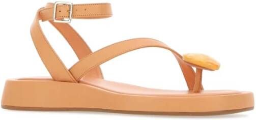 Gia Borghini Peach Leather Rosie 18 slinger sandalen Oranje Dames