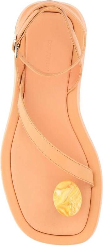 Gia Borghini Peach Leather Rosie 18 slinger sandalen Oranje Dames