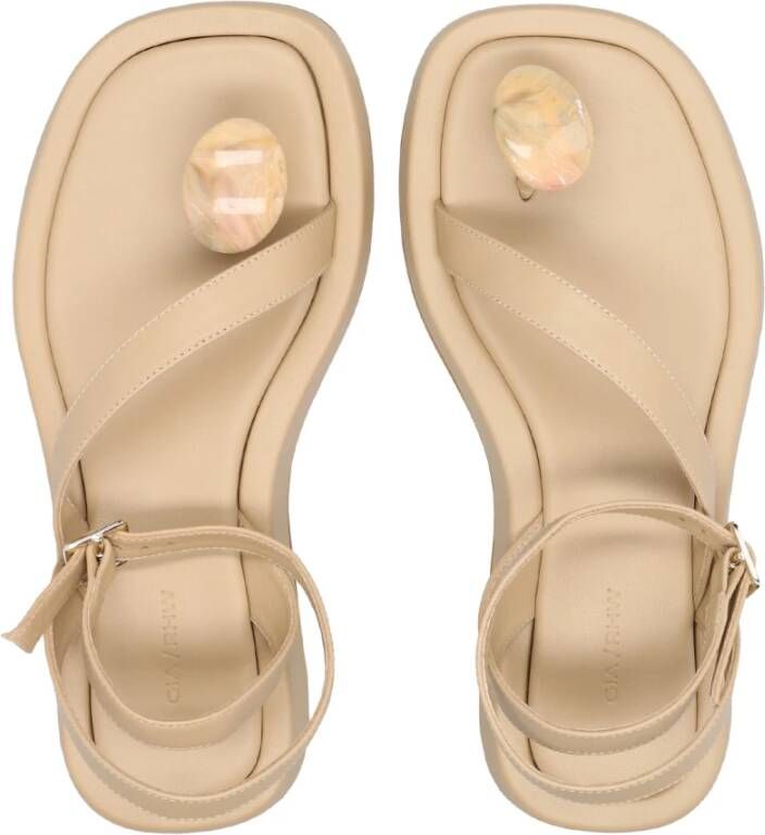 Gia Borghini Platte sandalen Beige Dames