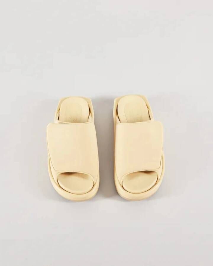 Gia Borghini Puffy Stitched Sandals Slipper Yellow Dames