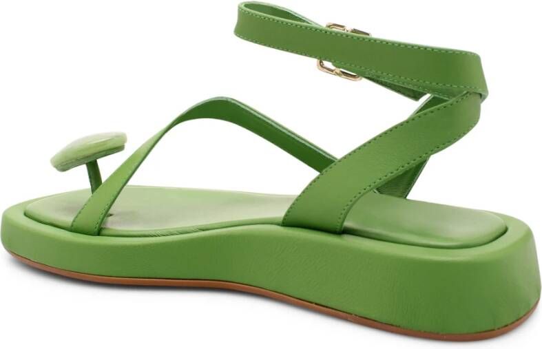 Gia Borghini Rosie 18 lederen platte schoenen Groen Dames