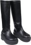 Gia Borghini Boots & laarzen Black Slip-On Boots With Platform In Smooth Leathe in zwart - Thumbnail 5