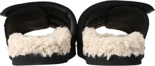 Gia Borghini Suède Shearling Lage Sandalen