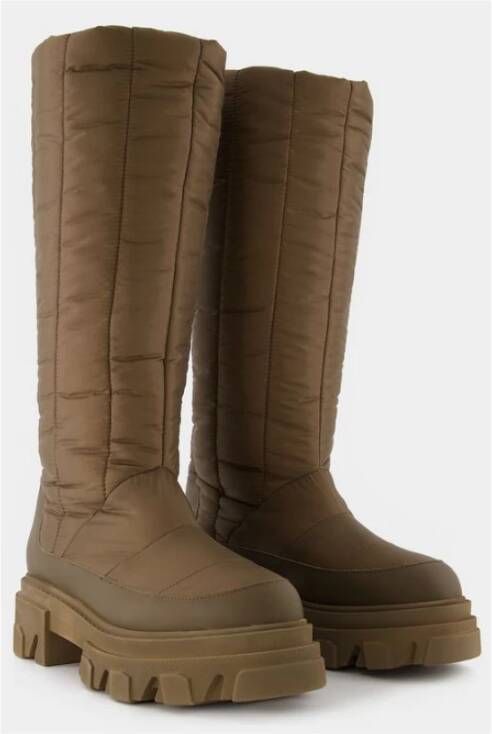 Gia Borghini Tall Puffer Boots in Khaki Poly Groen Dames