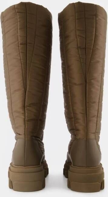 Gia Borghini Tall Puffer Boots in Khaki Poly Groen Dames