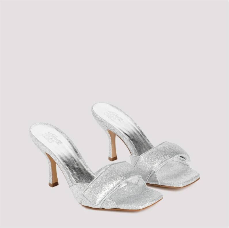 Gia Borghini Zilveren Glitter Sandalen Aw23 Gray Dames