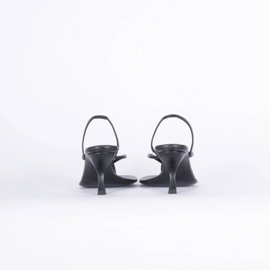 Gia Borghini Zwarte Leren Sandalen Aurora Stijl