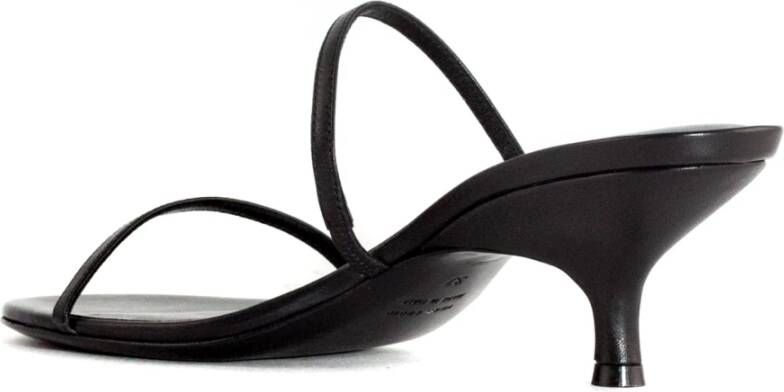 Gia Borghini Zwarte leren sandalen met bandjes