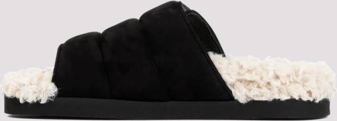 Gia Borghini Zwarte Sandalen met Shearling Voering Black Dames