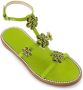 Giambattista Valli Apple Green Rhinestone Flat Sandals - Thumbnail 2