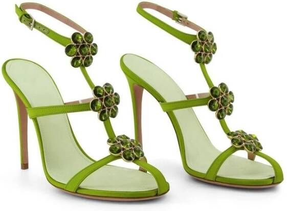 Giambattista Valli Bloemenapplicatie sandalen Green Dames