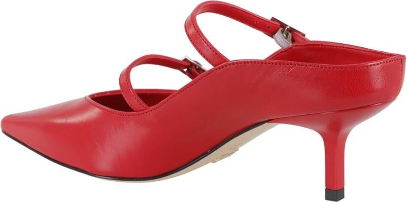 Giampaolo Viozzi Rode leren pumps met dubbele gesp