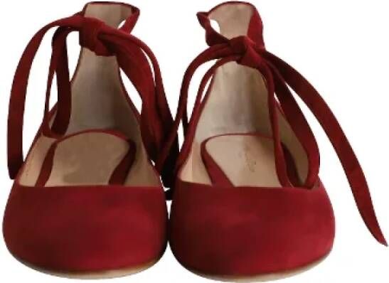Gianvito Rossi Pre-owned Leather flats Red Dames