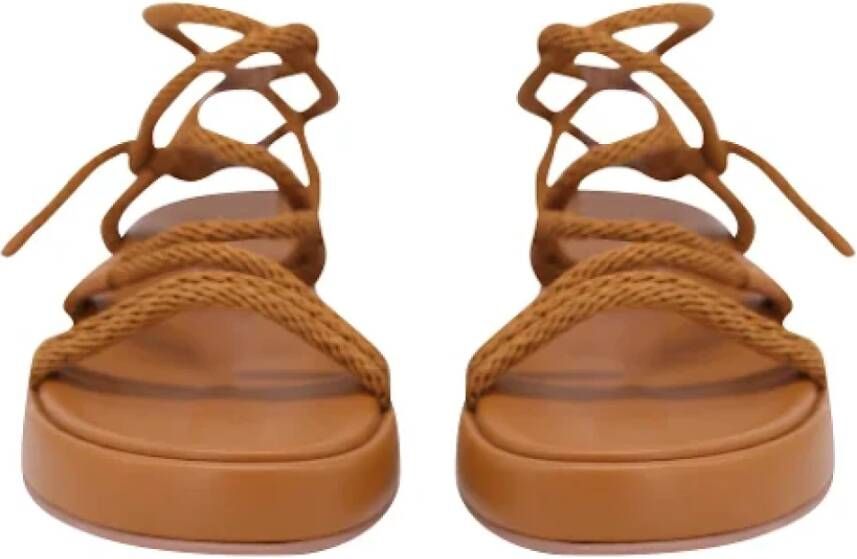 Gianvito Rossi Pre-owned Leather sandals Brown Dames