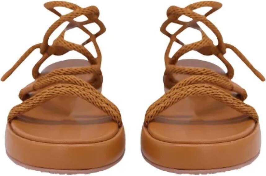 Gianvito Rossi Pre-owned Leather sandals Brown Dames
