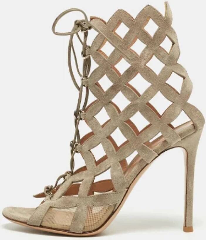 Gianvito Rossi Pre-owned Mesh sandals Gray Dames