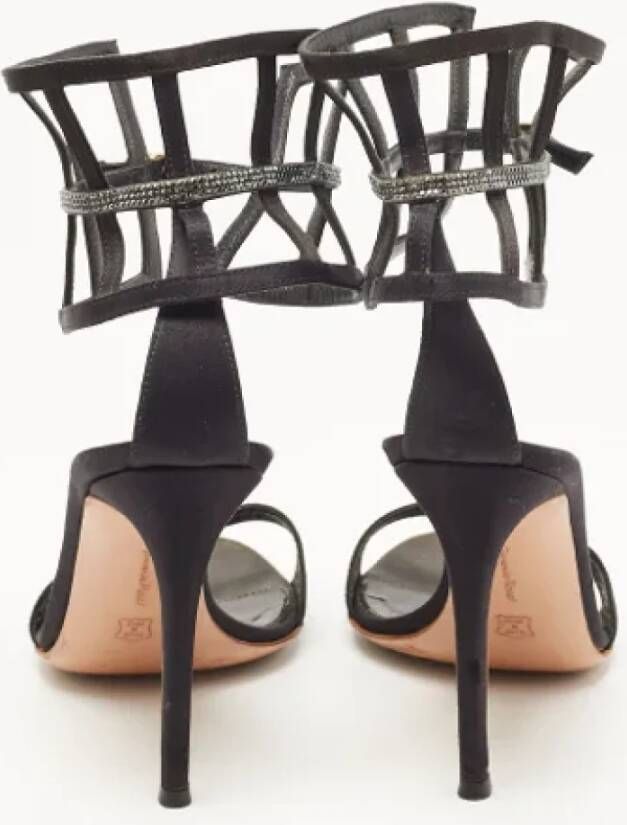 Gianvito Rossi Pre-owned Satin sandals Black Dames
