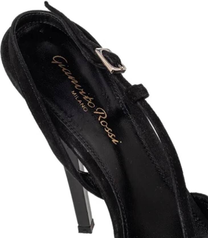 Gianvito Rossi Pre-owned Satin sandals Black Dames
