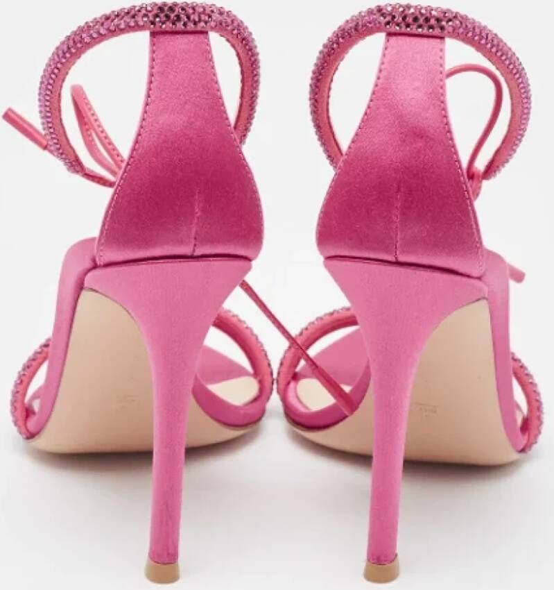 Gianvito Rossi Pre-owned Satin sandals Pink Dames