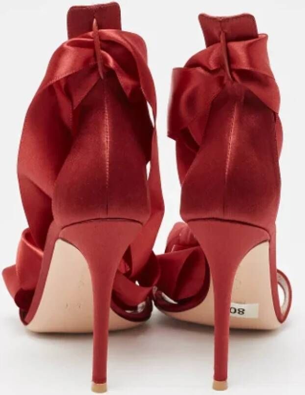 Gianvito Rossi Pre-owned Satin sandals Red Dames